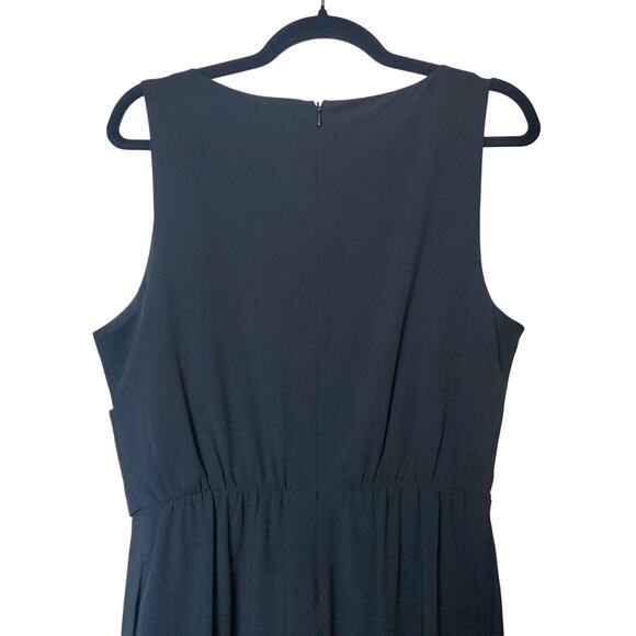 Ali & Jay Black Crossover Faux Wrap Jumpsuit Large Slim Leg Chic Playsuit - Picture 9 of 16